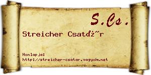 Streicher Csatár névjegykártya